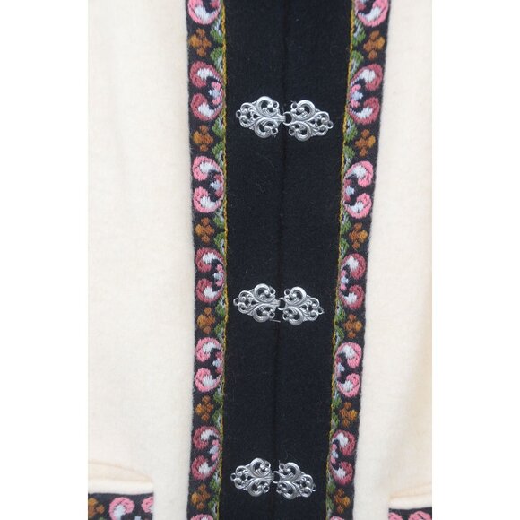 A.S. Evebofoss Norway Vintage Pure New Wool Jacket Coat Silver Clasps Women's 40 - Picture 3 of 16